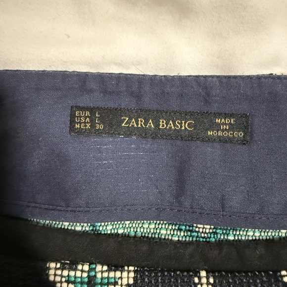 Zara Black and Teal Patterned Mini Skirt - Picture 3 of 3